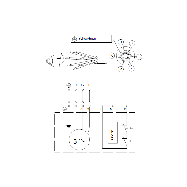 Погружной канализационный насос Grundfos SEV.65.80.30.A.2.50D артикул 96177657 – схема подключения